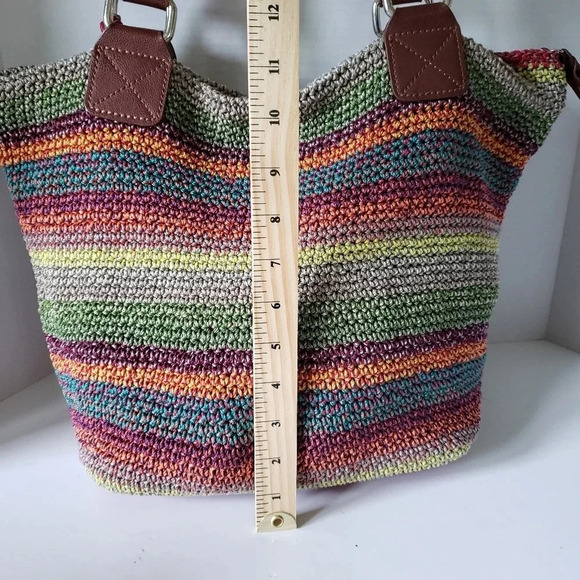 The Sak Womans Woven/Crochet Cambria Multi-colored Hobo Bag. - Picture 9 of 9